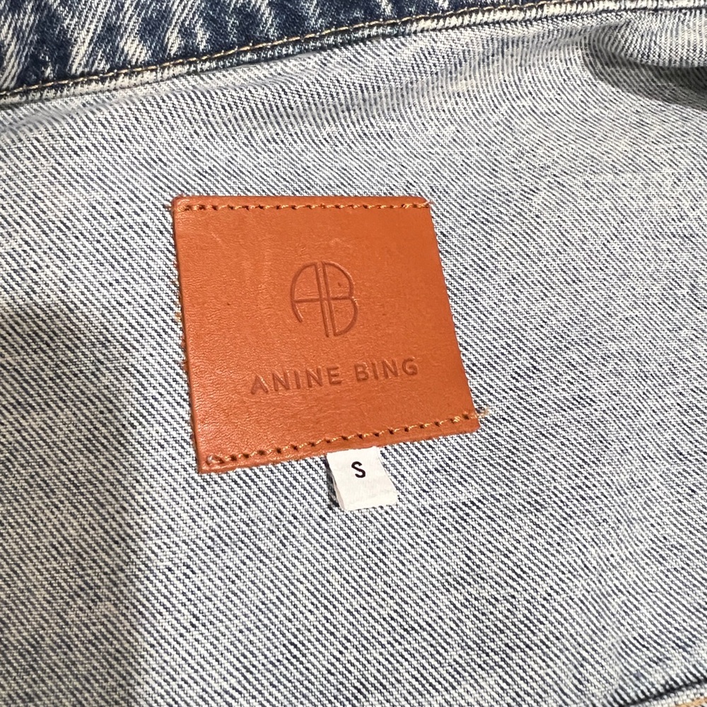Anine Bing Light Blue Distressed Denim Jacket - Picture 8 of 12